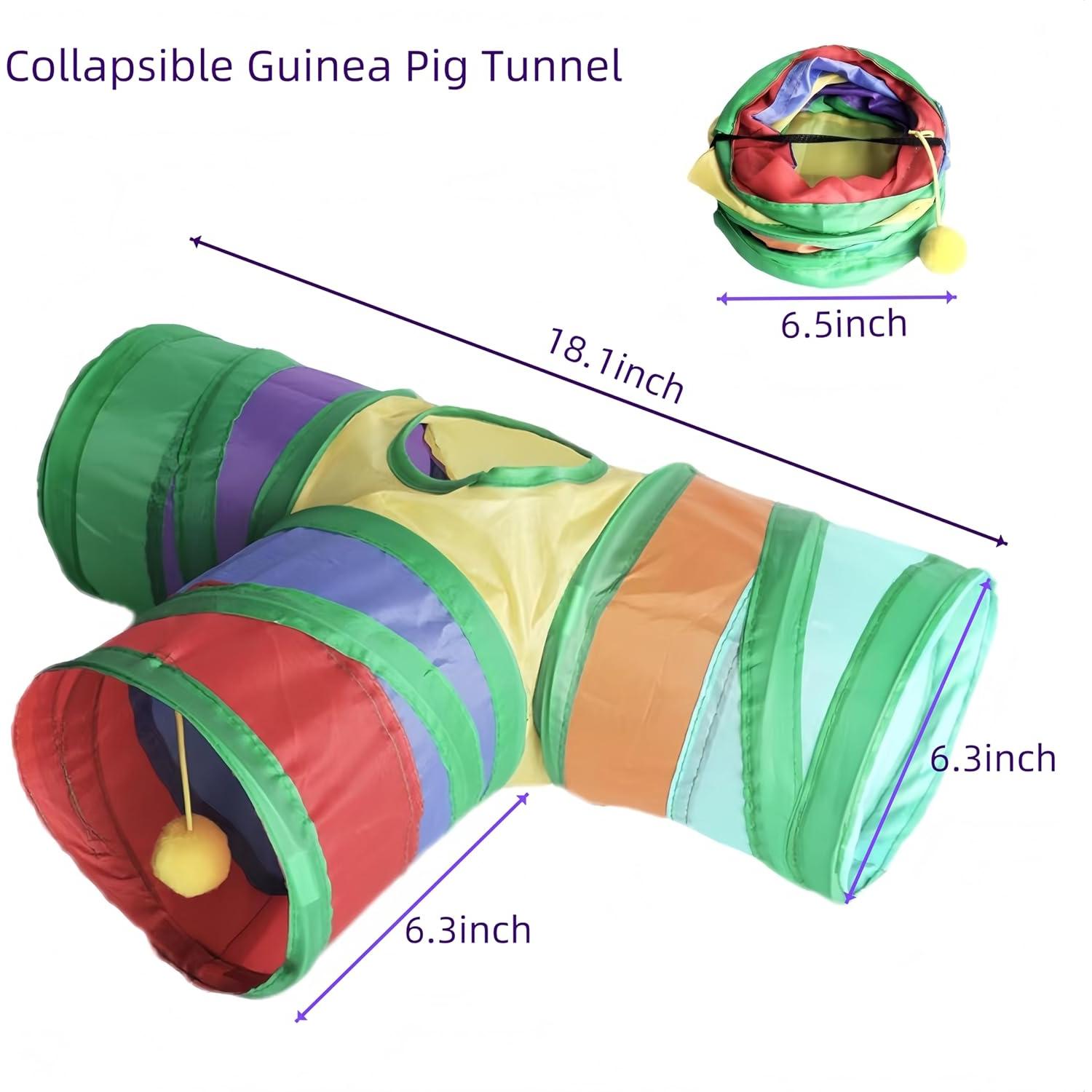 Túnel para Cobayas TOBDPYG 3 Vías Plegable con Bola de Felpa
