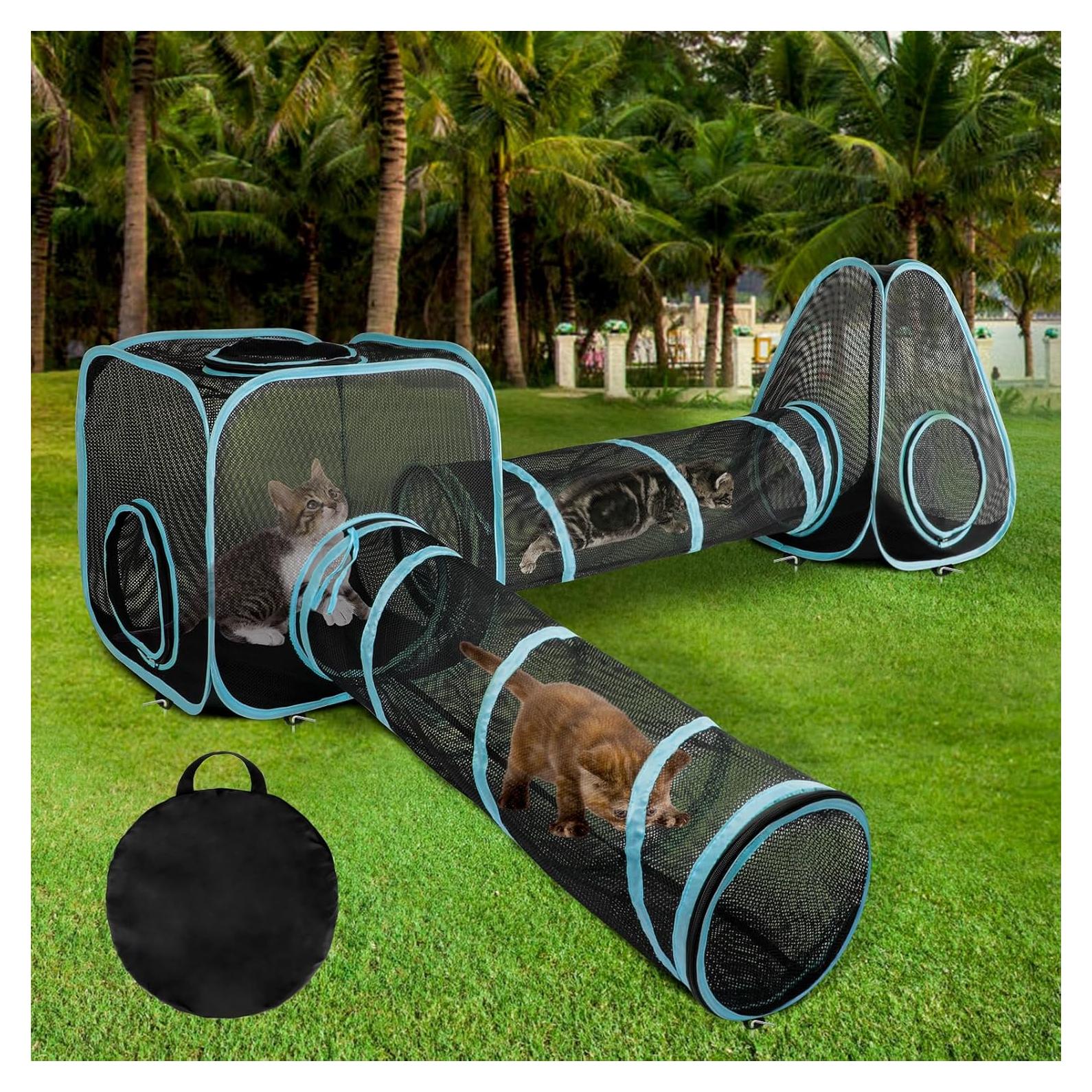 Parque de Juegos para Gatos GINDOOR 4 en 1 Portátil 35x18cm