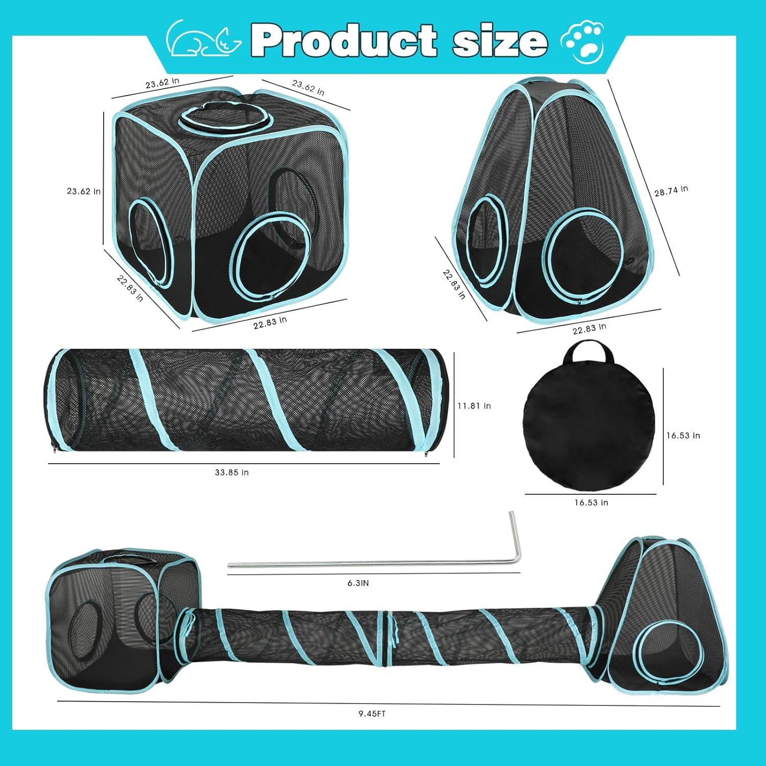 Parque de Juegos para Gatos GINDOOR 4 en 1 Portátil 35x18cm