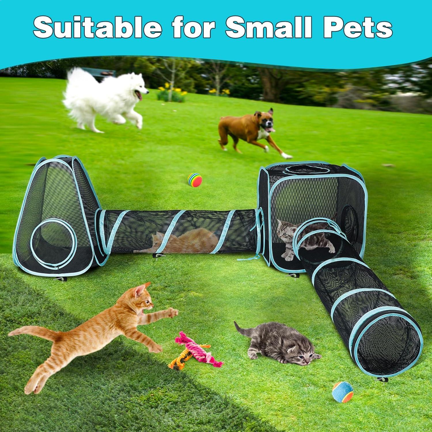 Parque de Juegos para Gatos GINDOOR 4 en 1 Portátil 35x18cm