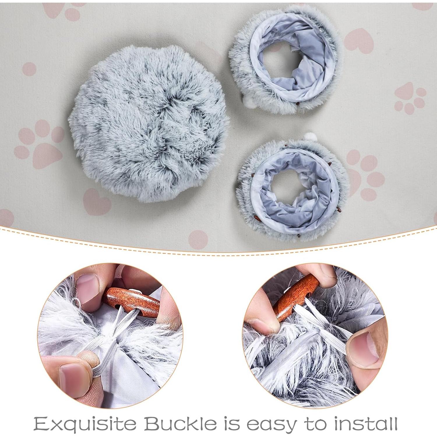 Cama túnel de felpa para gatos Lonepetu 80 cm gris