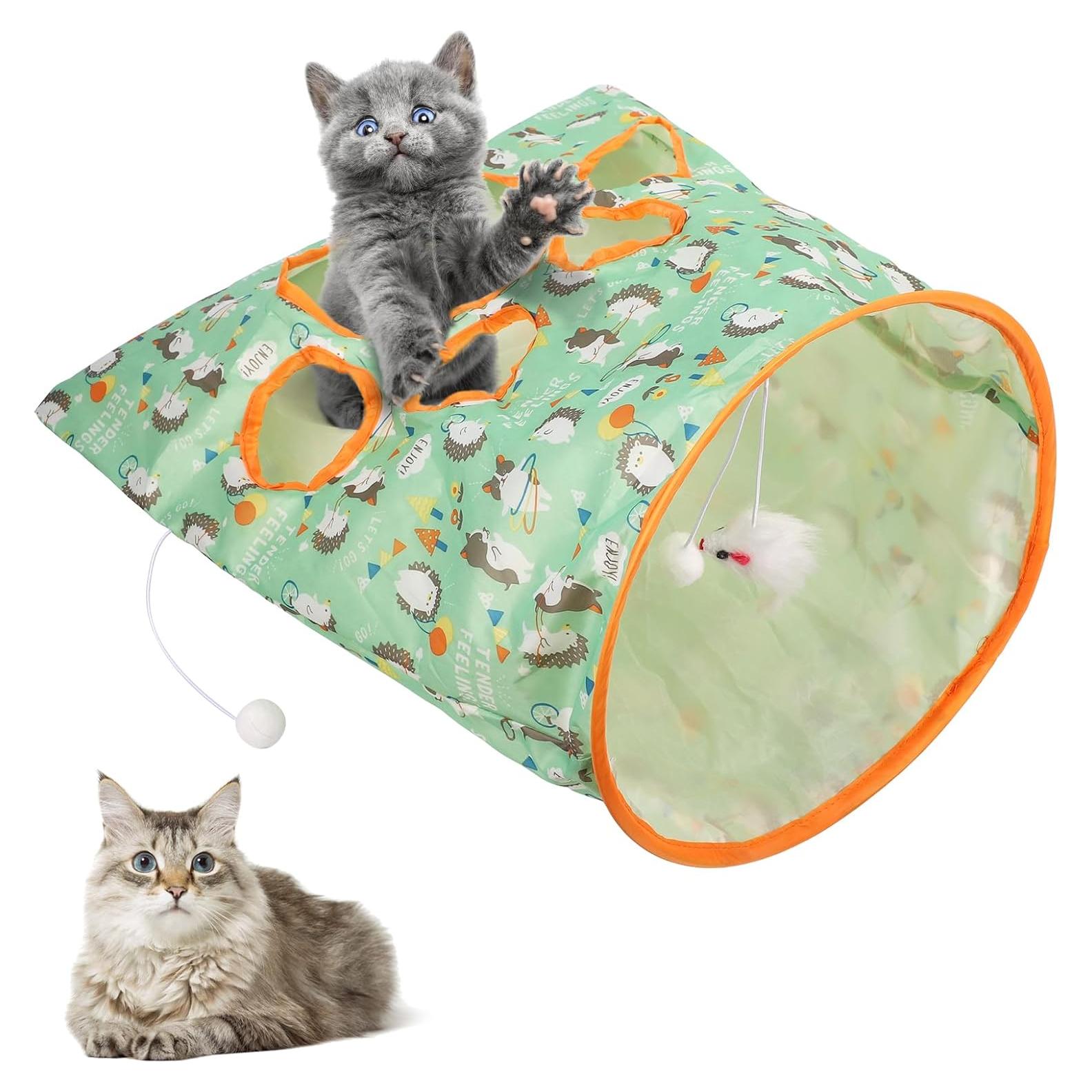 Túnel para Gatos BOXOB 50x44.5 cm con Juguete Interactivo