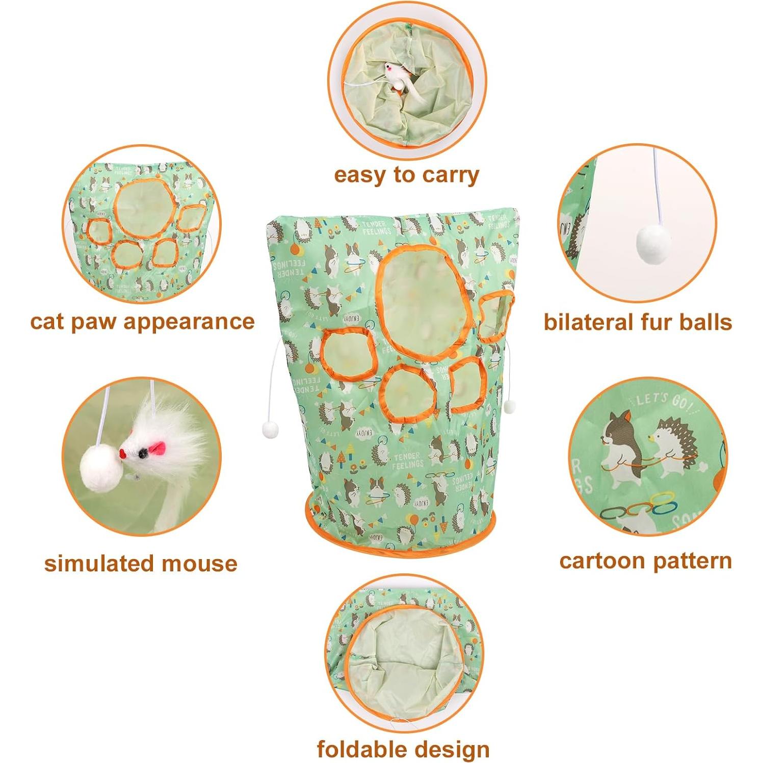 Túnel para Gatos BOXOB 50x44.5 cm con Juguete Interactivo