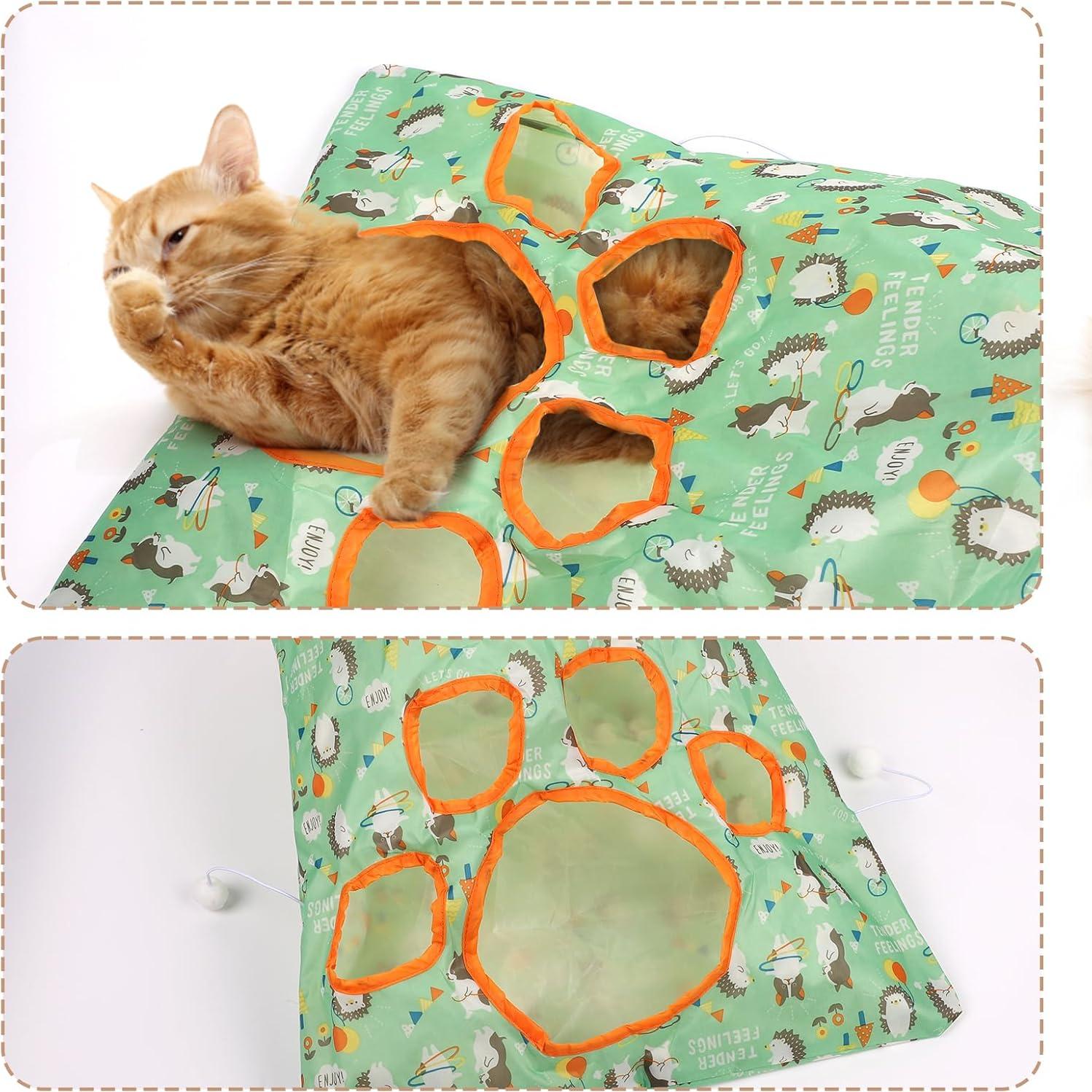 Túnel para Gatos BOXOB 50x44.5 cm con Juguete Interactivo