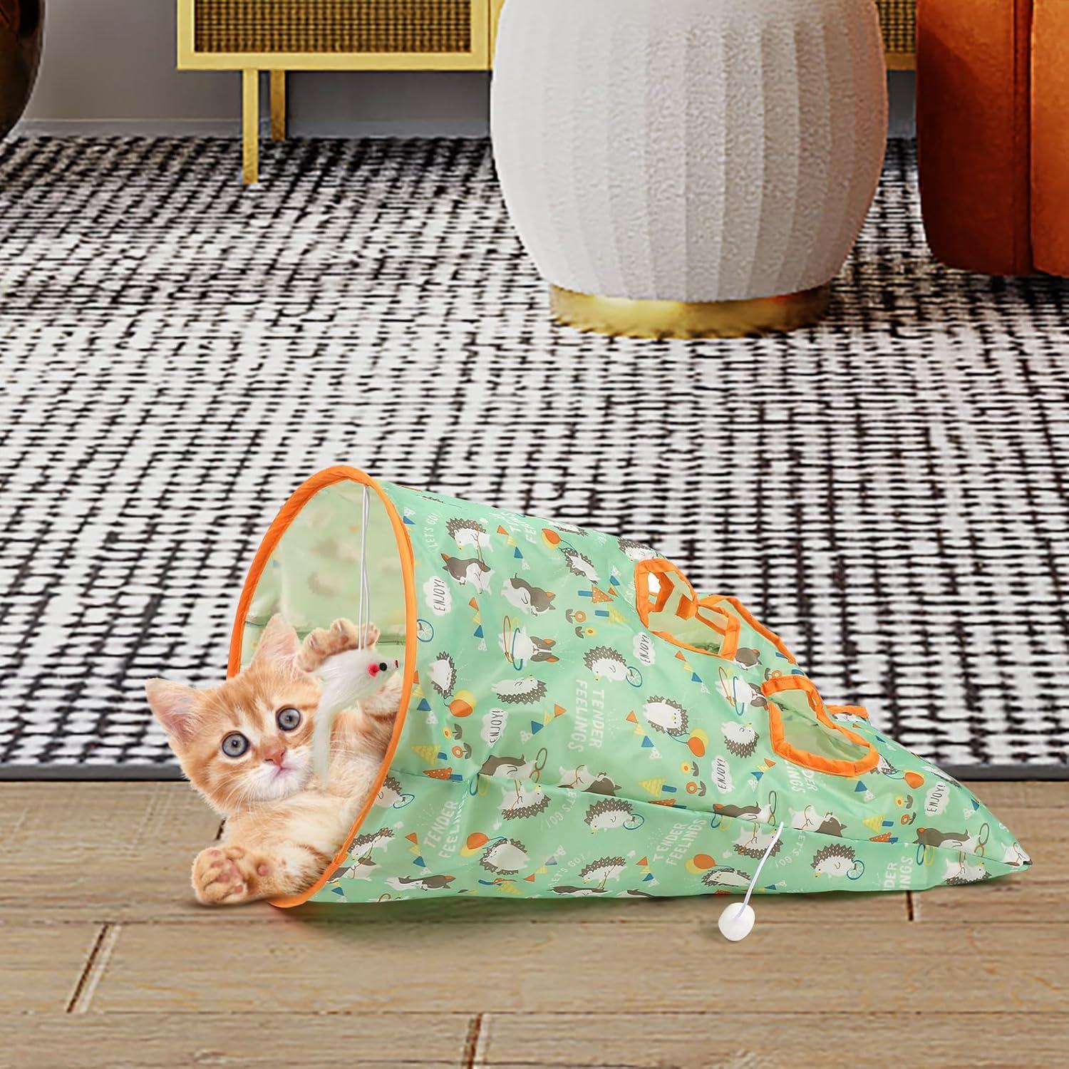 Túnel para Gatos BOXOB 50x44.5 cm con Juguete Interactivo