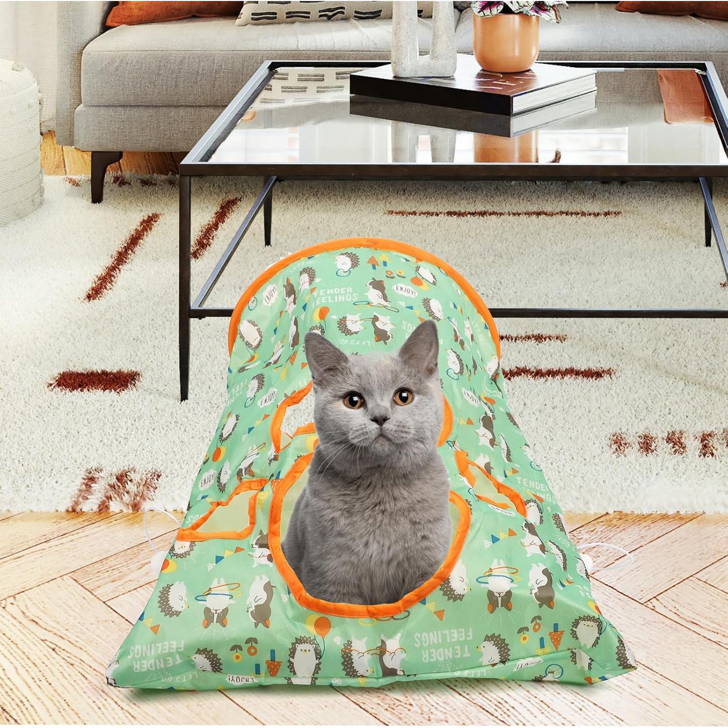 Túnel para Gatos BOXOB 50x44.5 cm con Juguete Interactivo