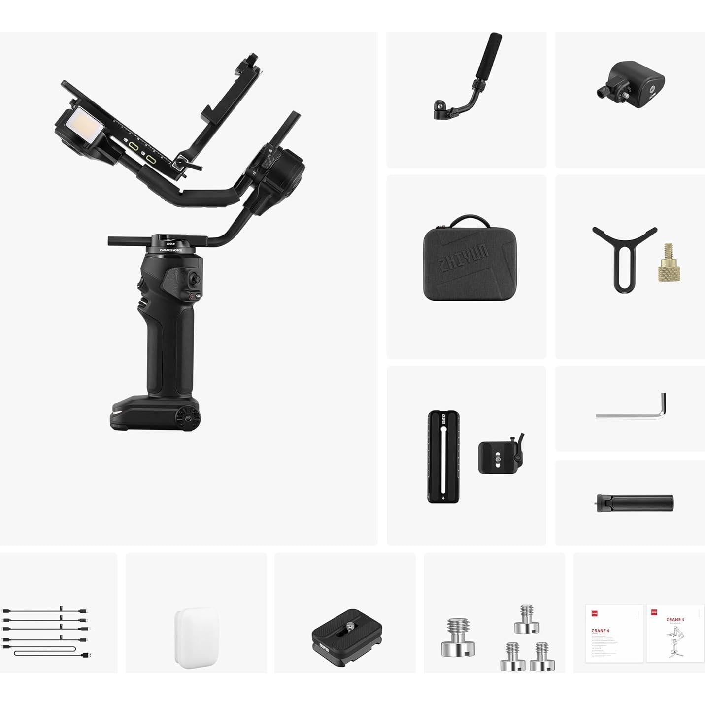 Estabilizador ZHIYUN Crane 4 Combo 3 Ejes para Cámara DSLR