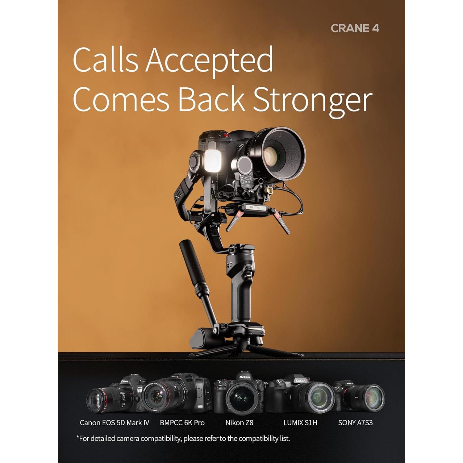 Estabilizador ZHIYUN Crane 4 Combo 3 Ejes para Cámara DSLR