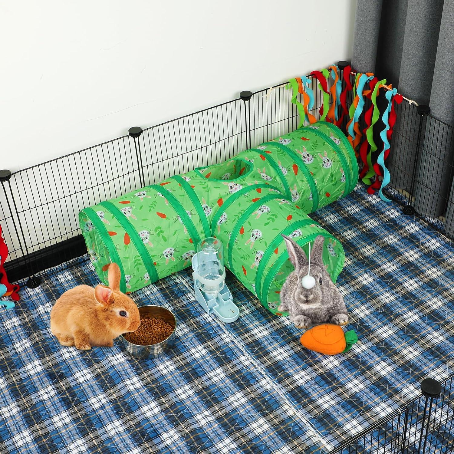 Túnel Colapsable para Conejos BWOGUE 3 Vías Verde 27.9cm