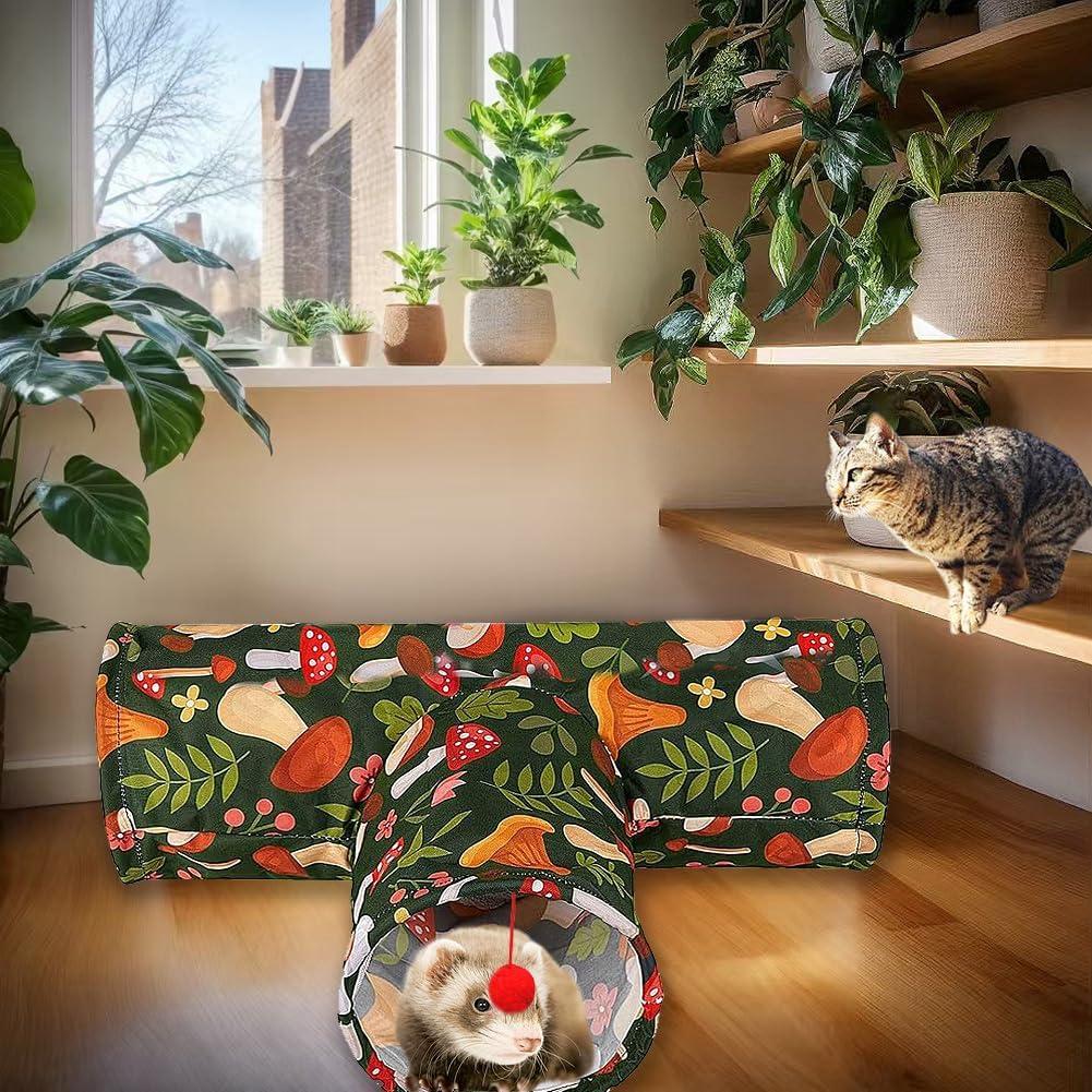 Túnel para Mascotas Pequeñas Deofun 3 Vías Lavable Hongo