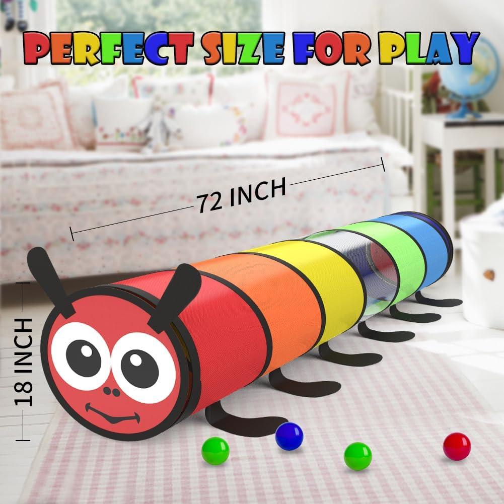 Túnel de Juego Plegable Colorido para Niños 1-3 Años