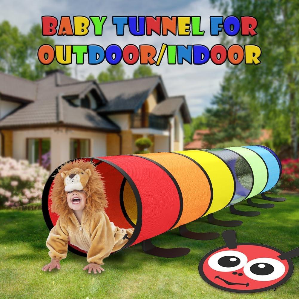 Túnel de Juego Plegable Colorido para Niños 1-3 Años