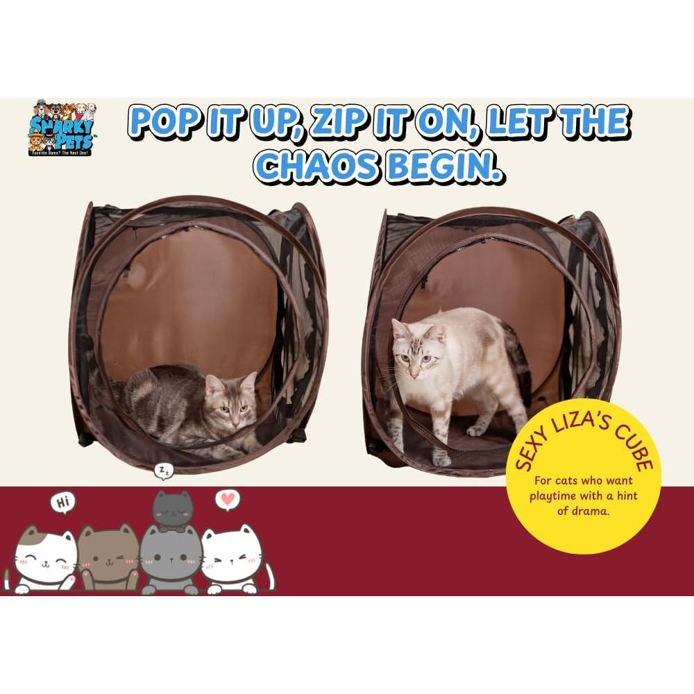 Cubo emergente para gatos Snarky Pets 61x56x51 cm con túnel