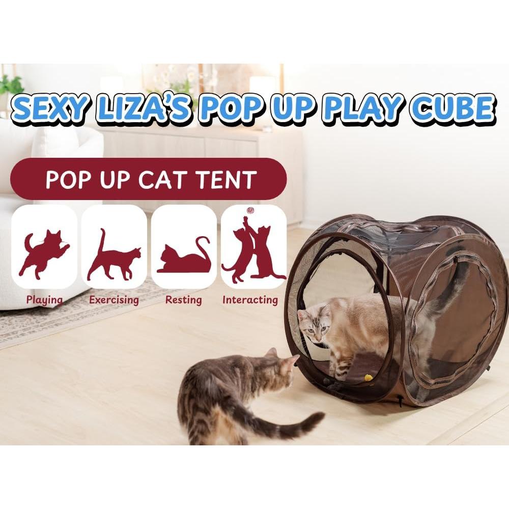 Cubo emergente para gatos Snarky Pets 61x56x51 cm con túnel