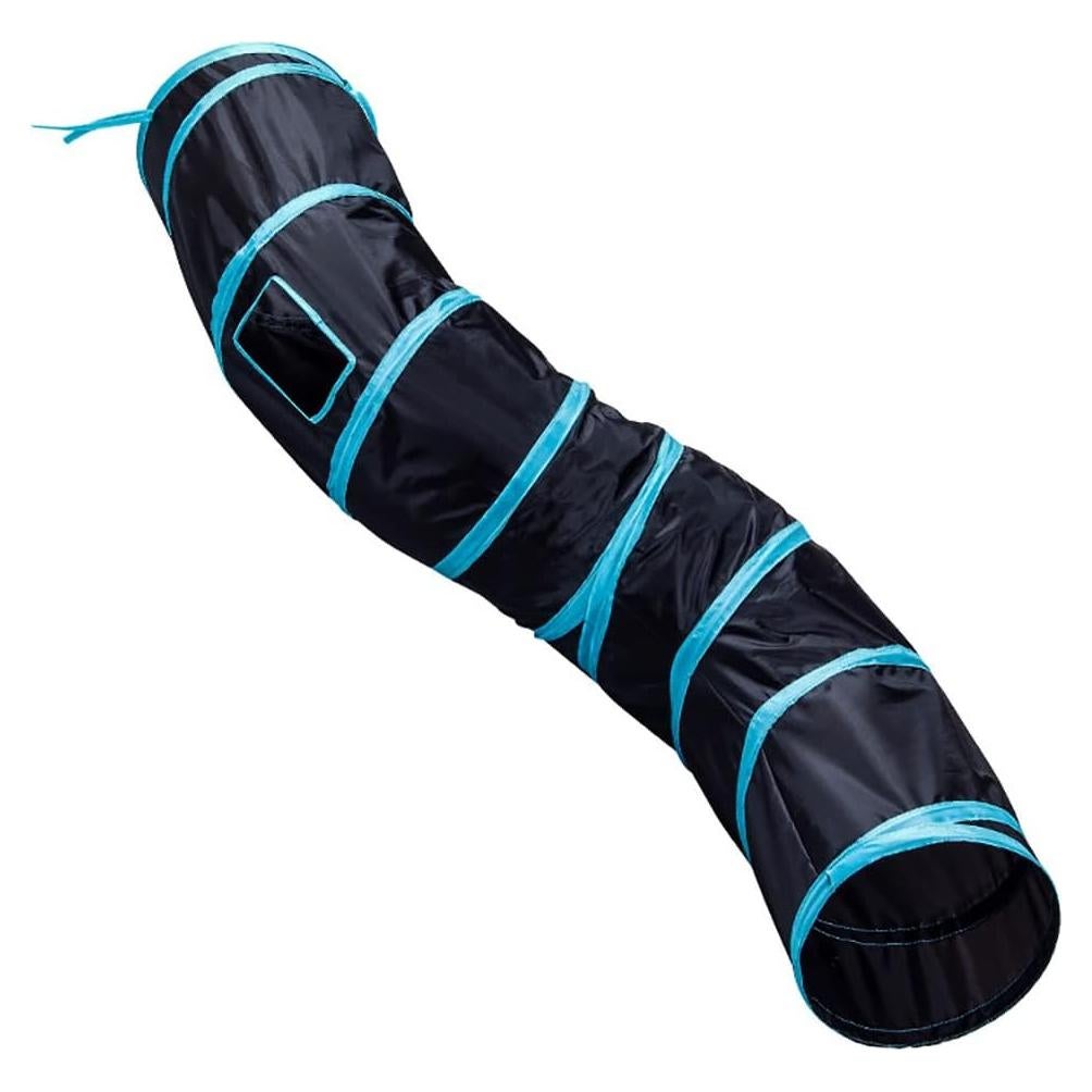 Túnel para Gatos Alnicov Extensible Plegable 28x97cm Azul