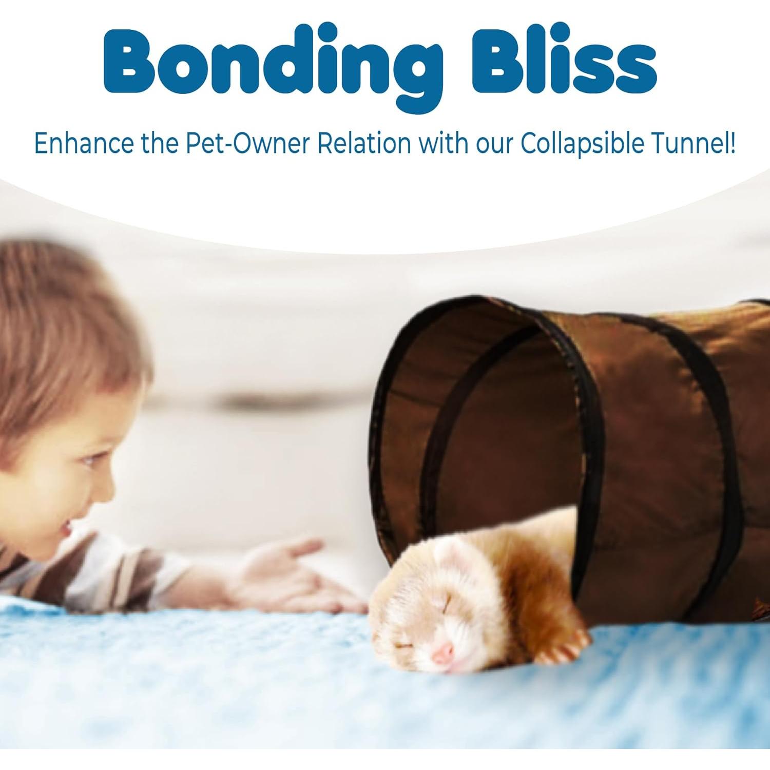 Túnel Plegable para Gatos SunGrow 127cm x 25cm con Funda