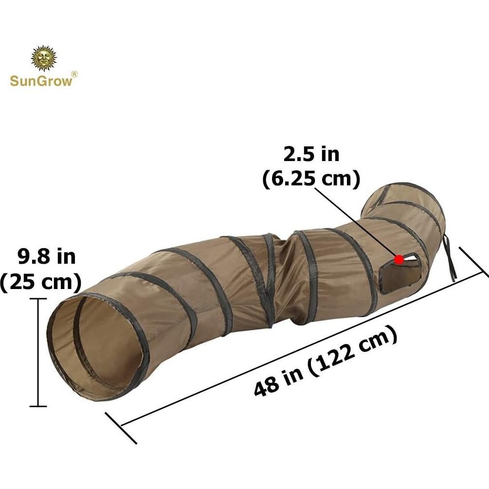 Túnel Plegable para Gatos SunGrow 127cm x 25cm con Funda