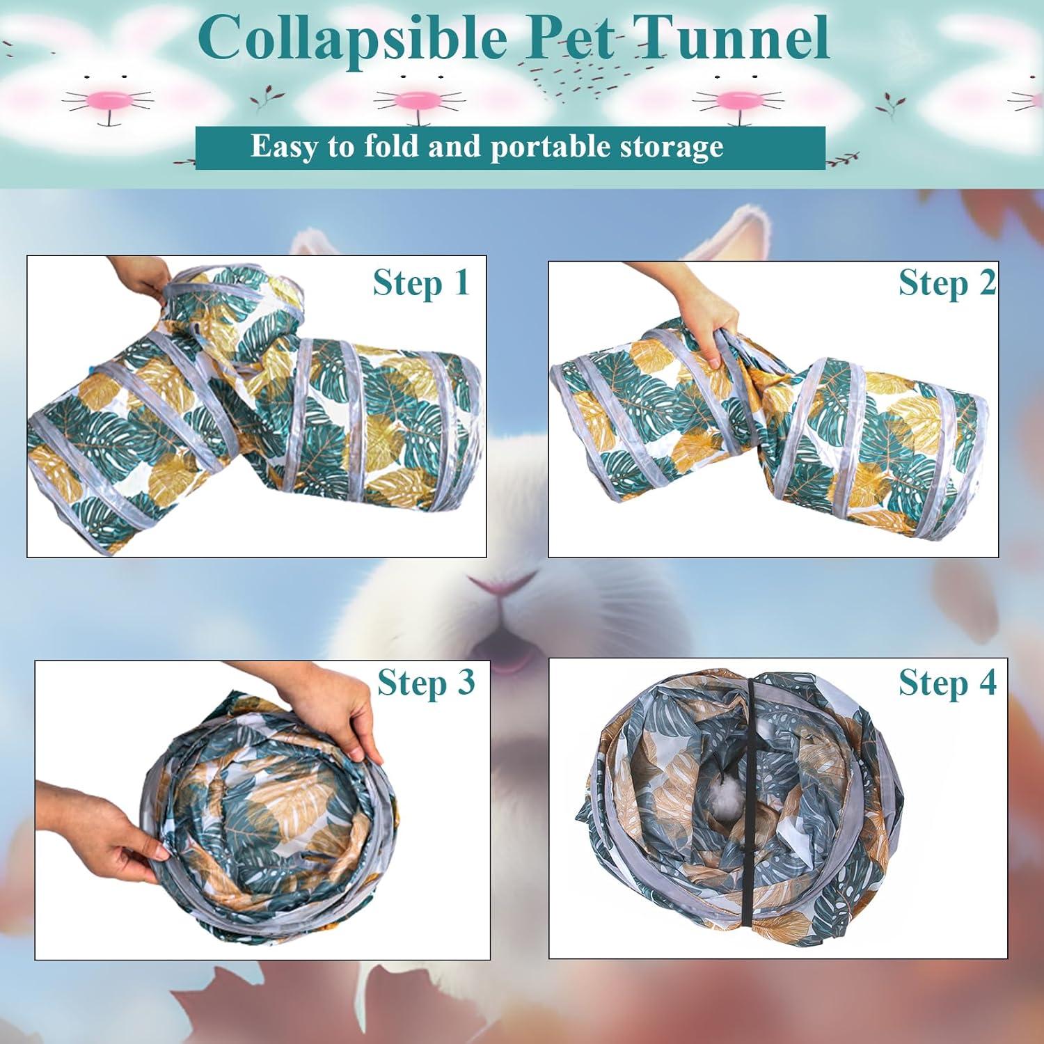 Túnel para Conejos Grddaef 3 Vías con Juguetes Masticables