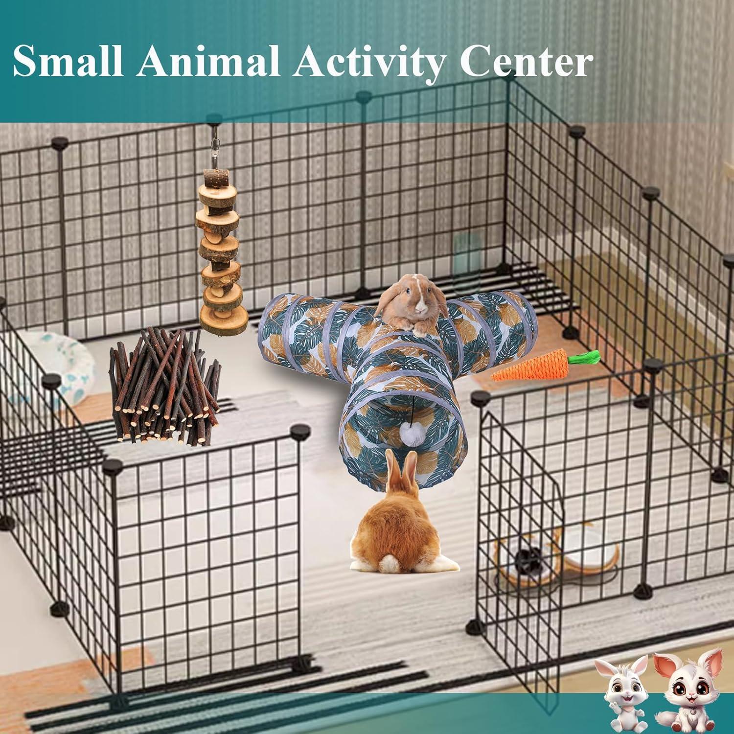 Túnel para Conejos Grddaef 3 Vías con Juguetes Masticables