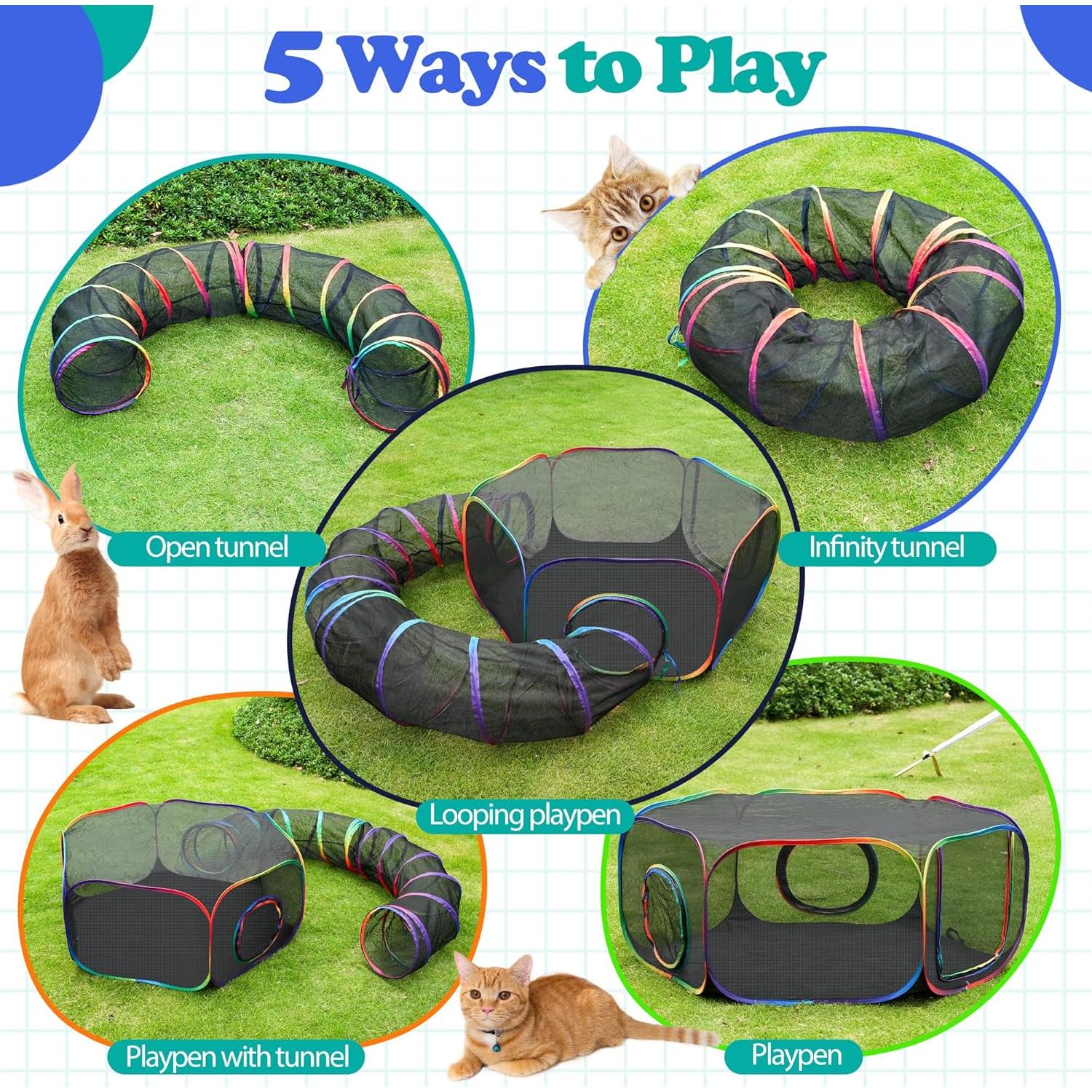 Parque Infantil Plegable para Gatos PLITTPETTS 119x119 cm