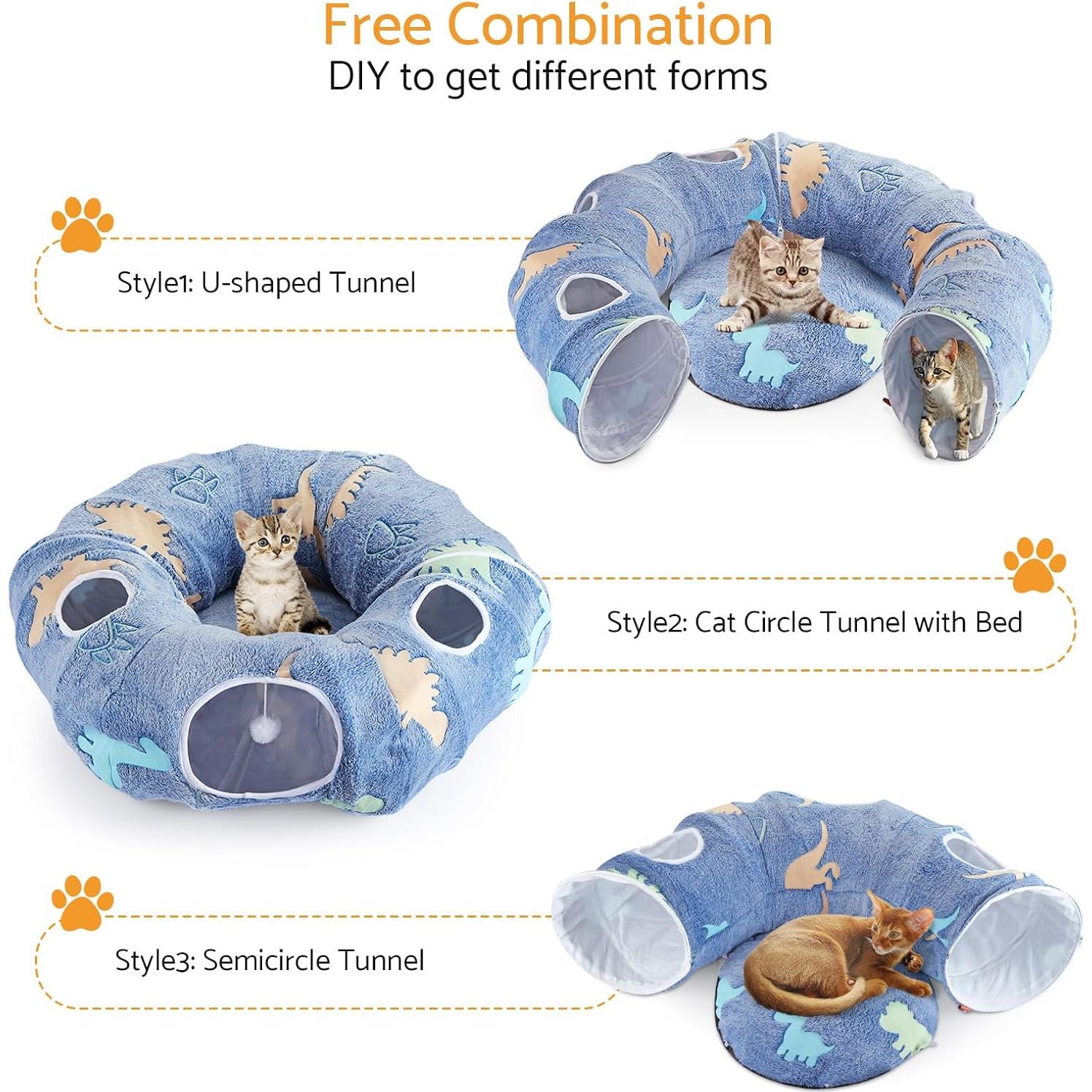 Túnel para Gatos Maxetodo - Interactivo y Plegable 3 en 1