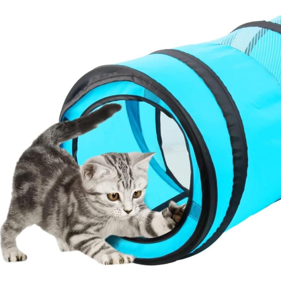 Túnel Colapsable para Gatos PAWISE 89cm, Juguete Interactivo