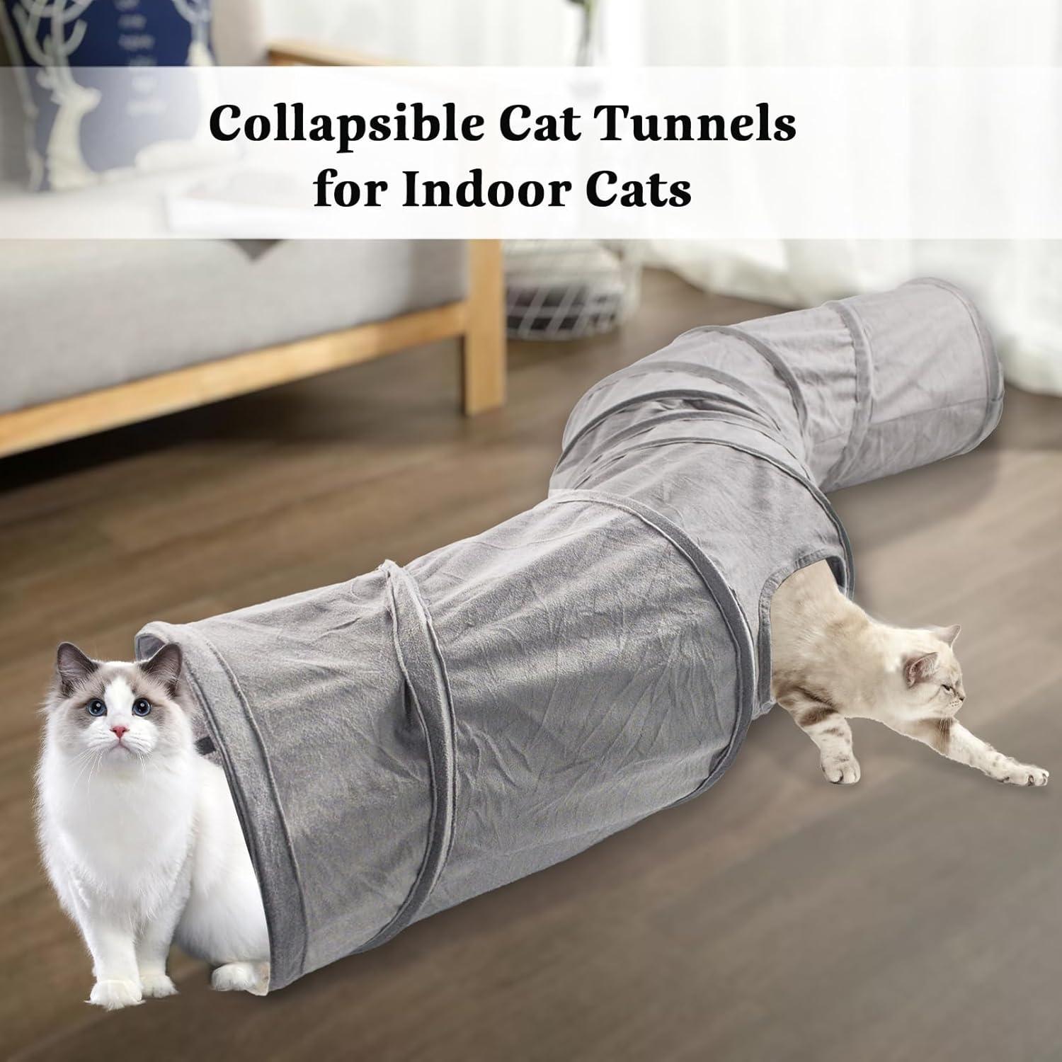 Túnel para Gatos Plegable MUYG 150.6x40.6cm Gris