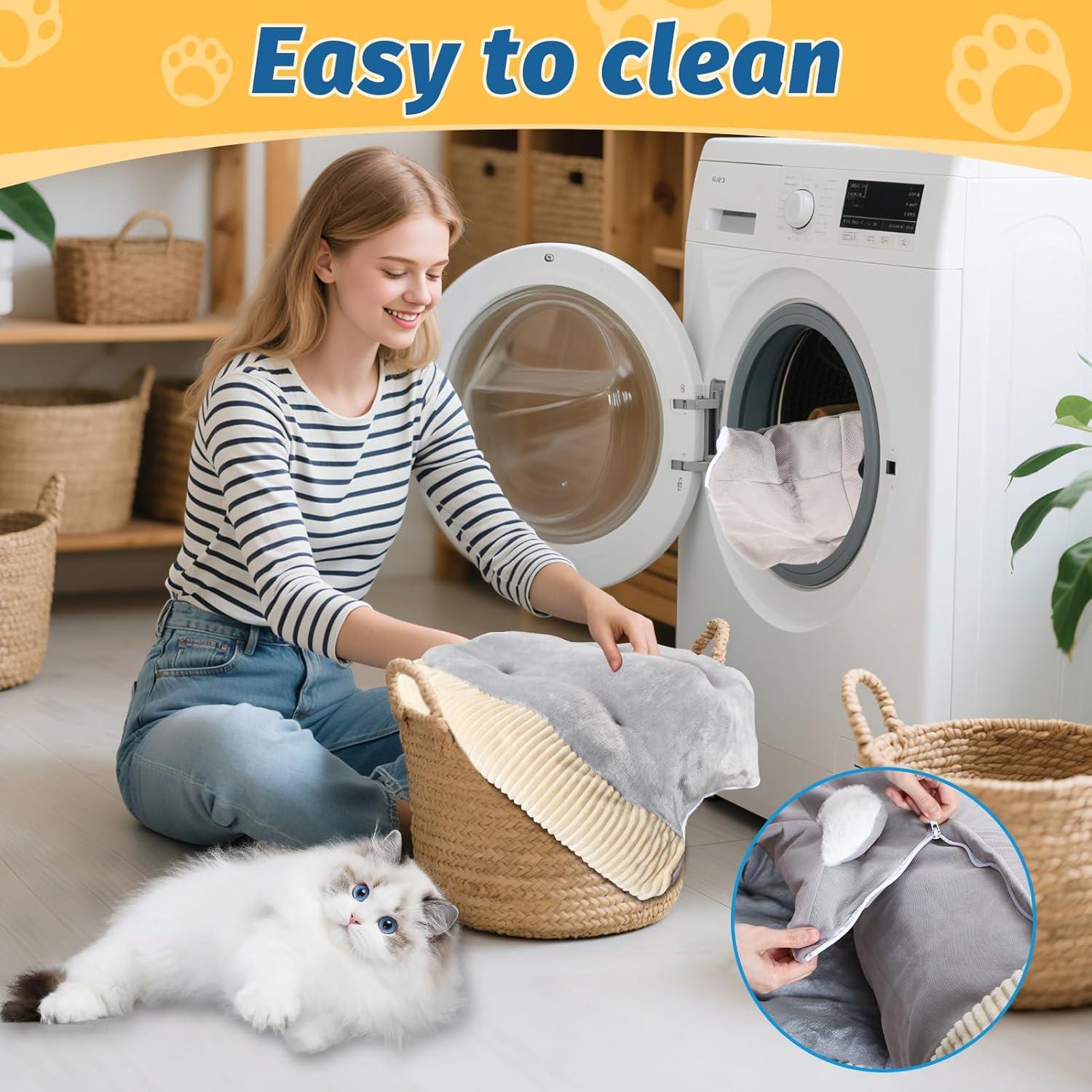 Cama de túnel para gatos Abdtech 2 en 1 con cojín extraíble