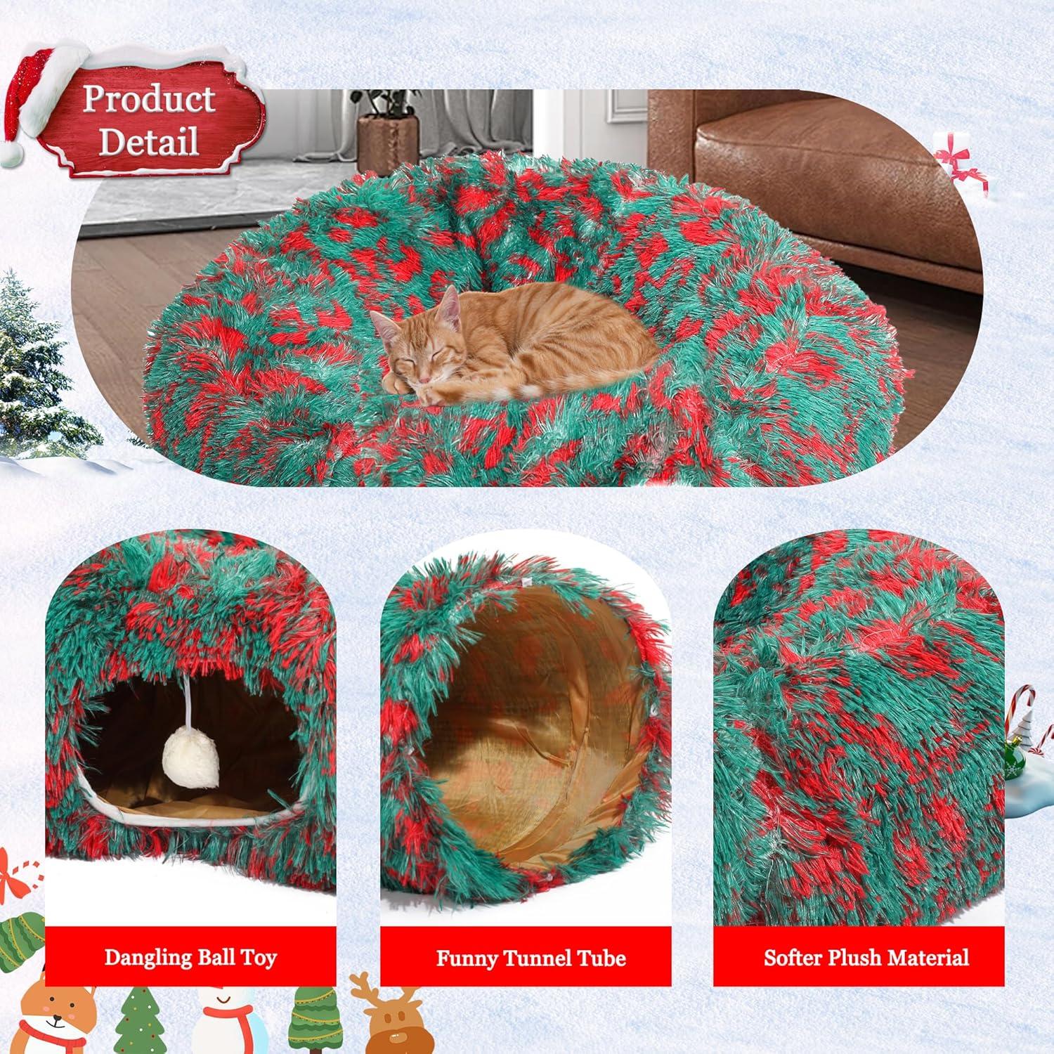 Cama Túnel para Gato LUCKITTY Navidad 91.44x91.44cm
