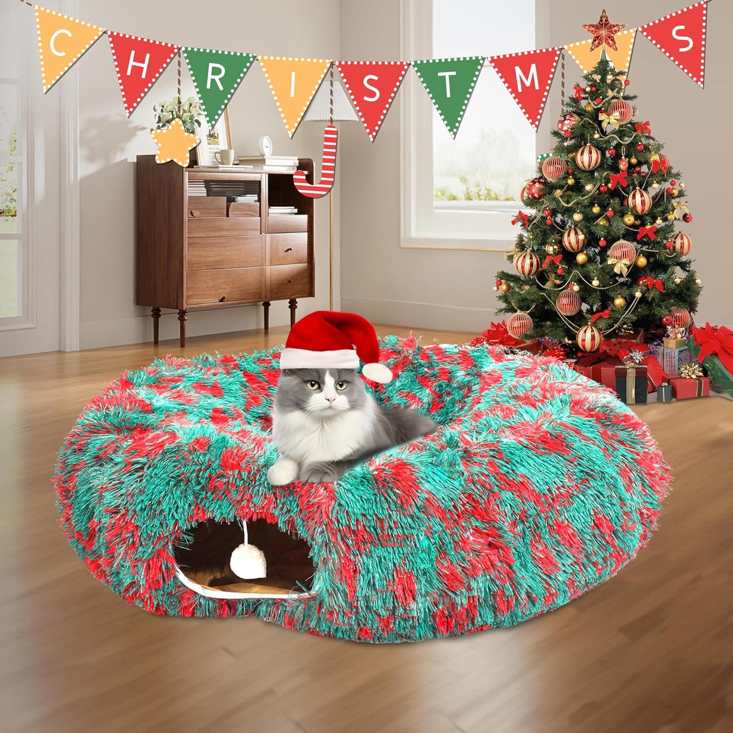 Cama Túnel para Gato LUCKITTY Navidad 91.44x91.44cm