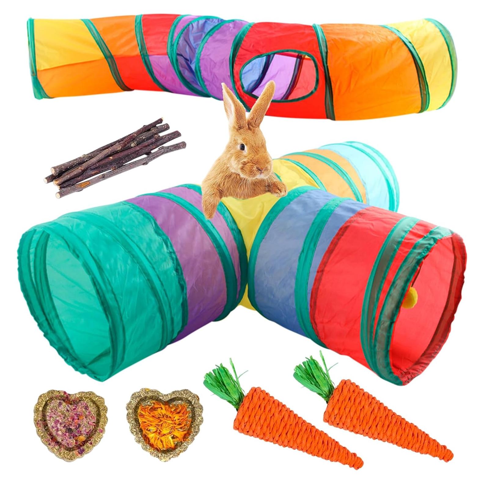 Túnel de Conejo BNOSDM 3 Vías y Tipo S, Juguetes para Mascotas