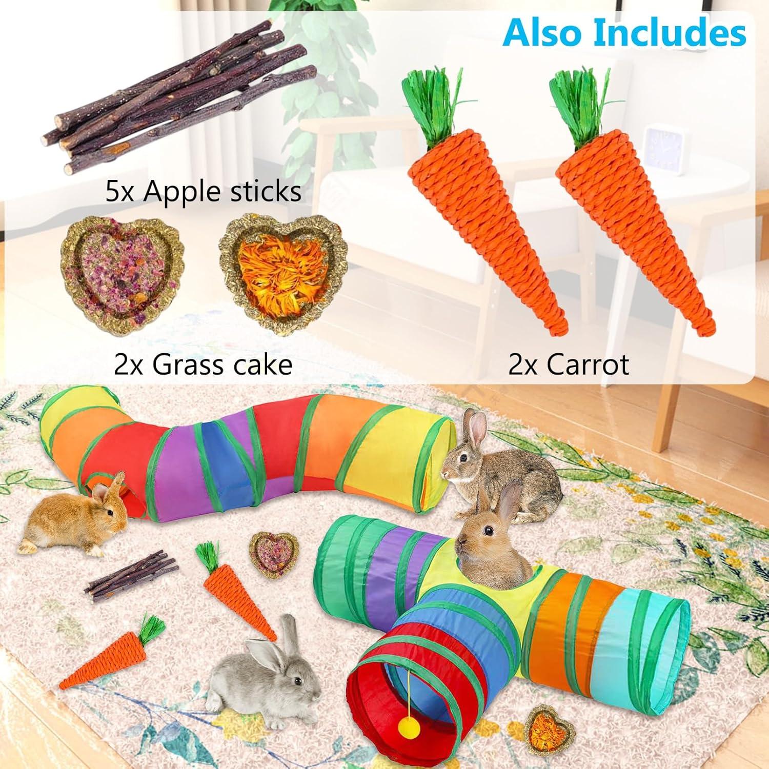 Túnel de Conejo BNOSDM 3 Vías y Tipo S, Juguetes para Mascotas