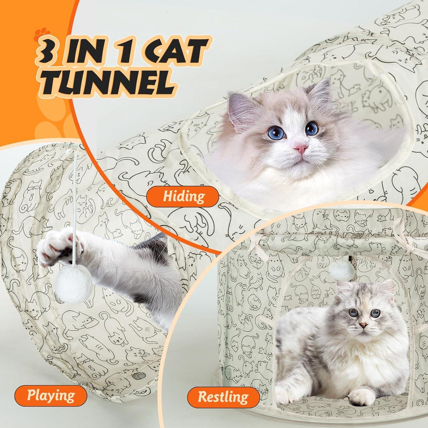 Túnel para Gatos Nobleza Grande Plegable y Lavable 137 cm