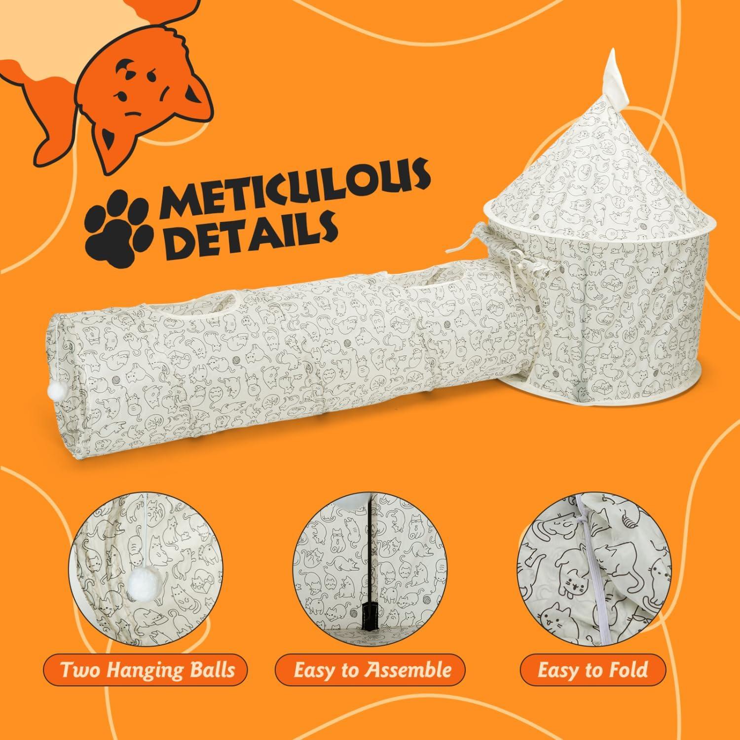 Túnel para Gatos Nobleza Grande Plegable y Lavable 137 cm