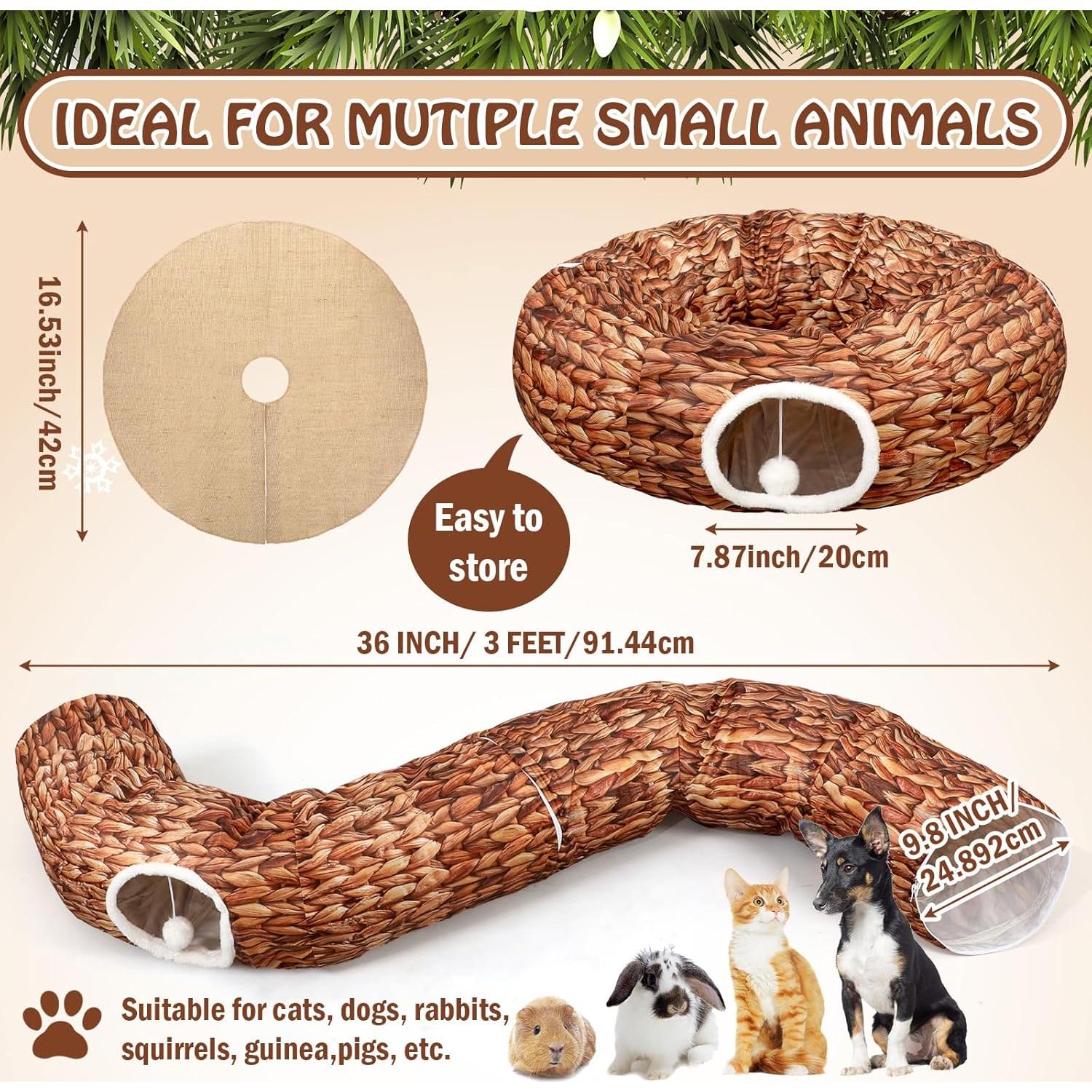 Cueva Donut para Gatos Soulchen Navidad 91x91x25cm Marrón