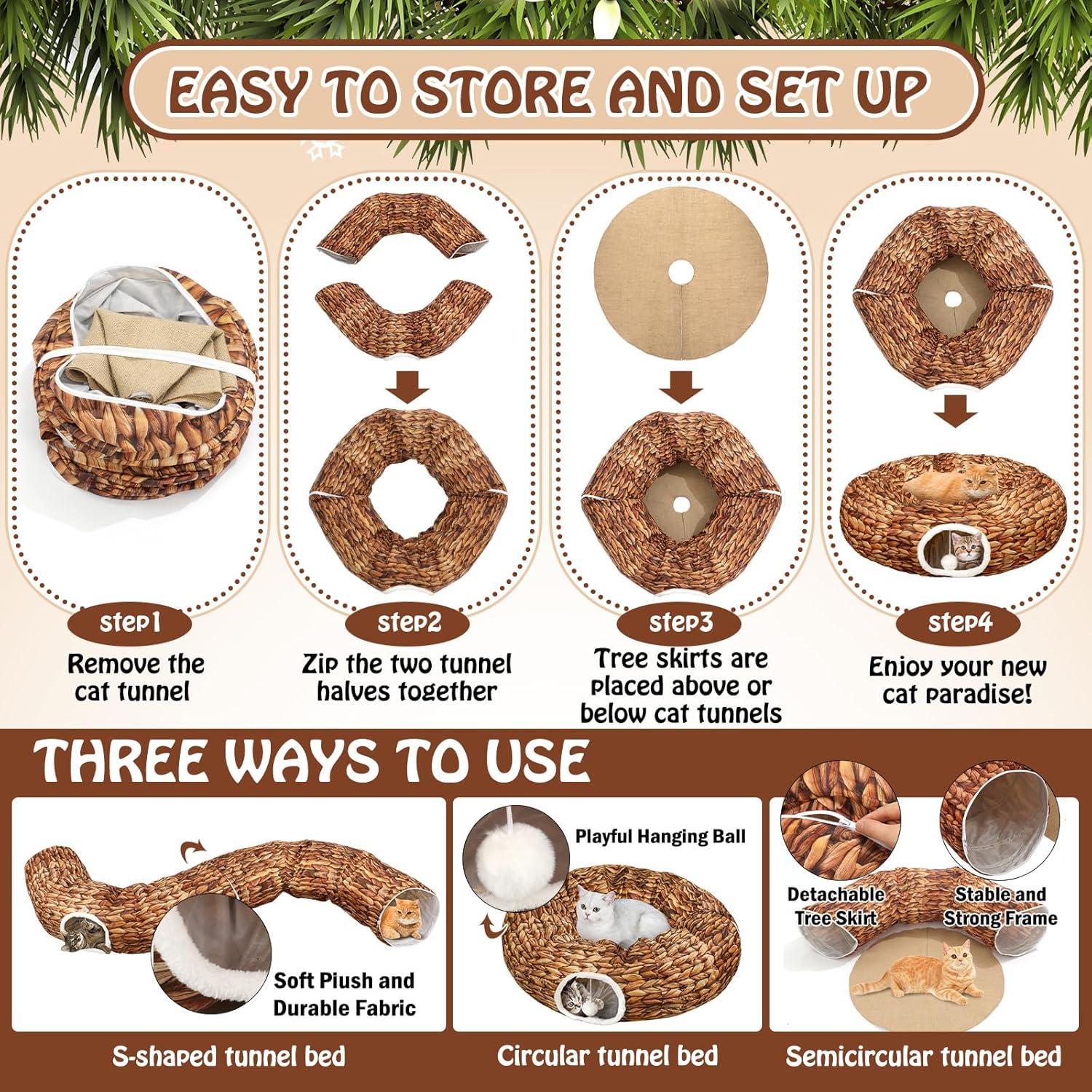 Cueva Donut para Gatos Soulchen Navidad 91x91x25cm Marrón