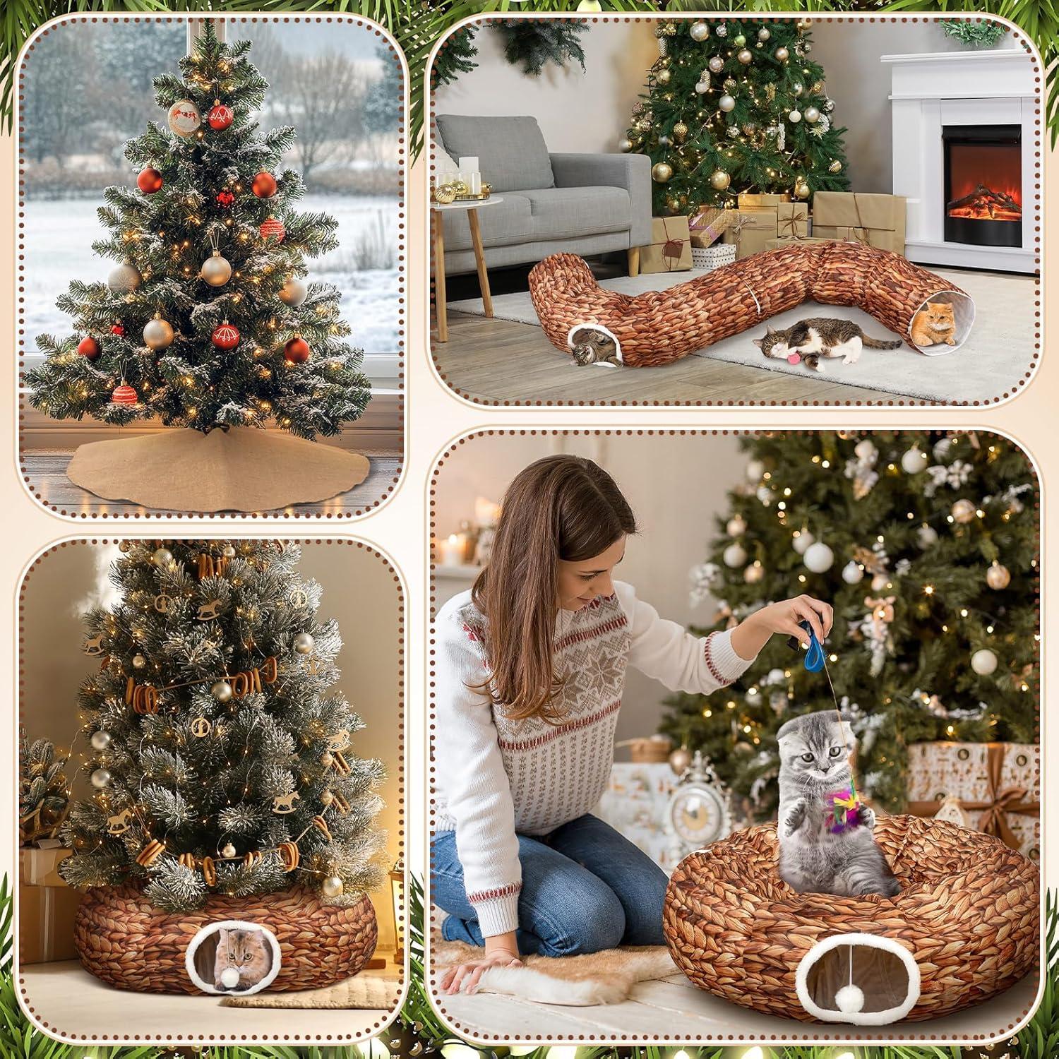 Cueva Donut para Gatos Soulchen Navidad 91x91x25cm Marrón