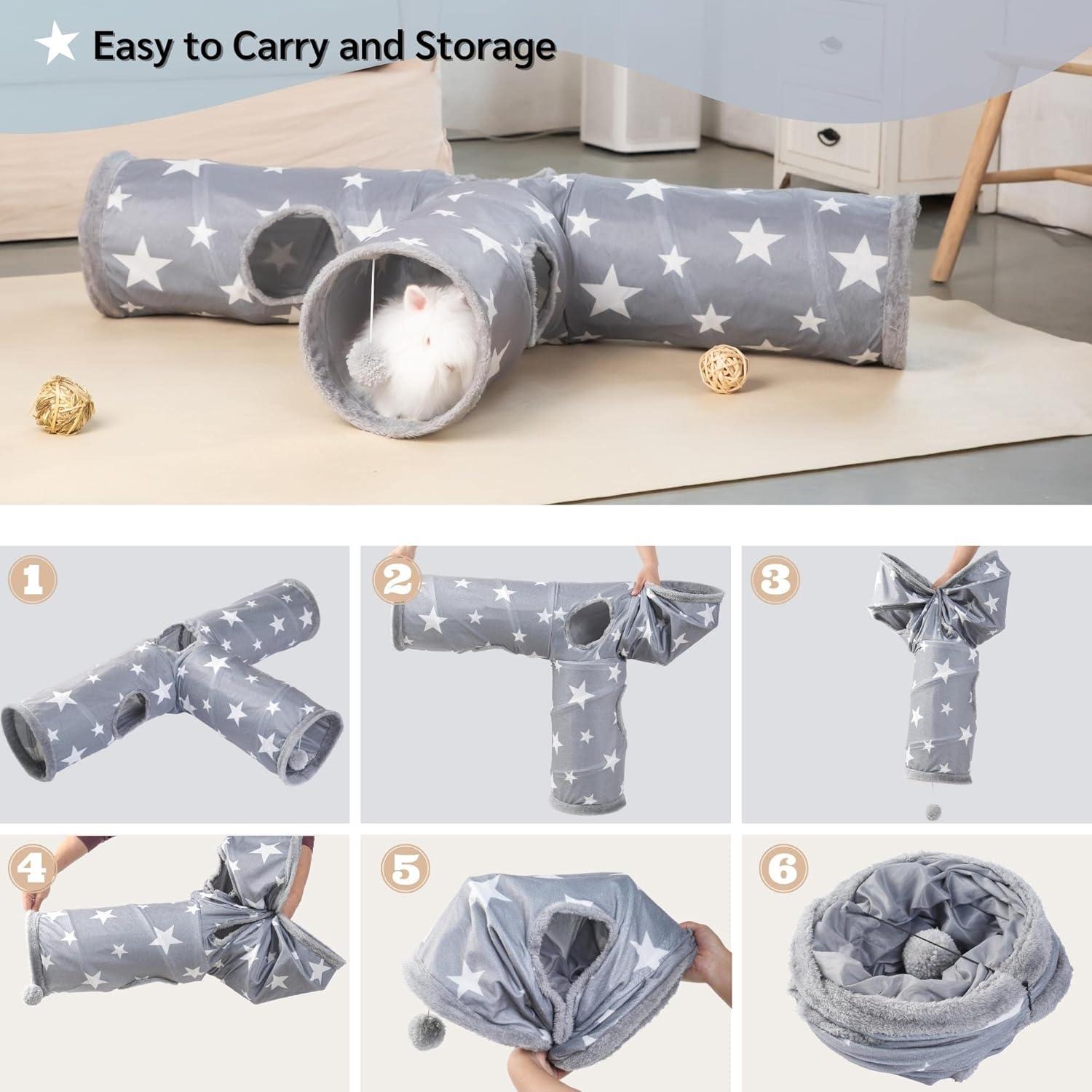 Túnel para Mascotas JanYoo 3 Vías Estrella 127x102 cm