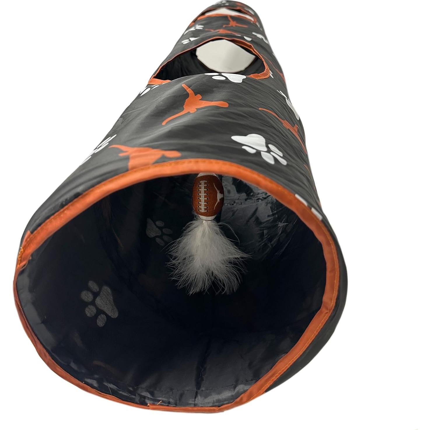 Juguete túnel para gatos Pets First Texas Longhorns con peluche