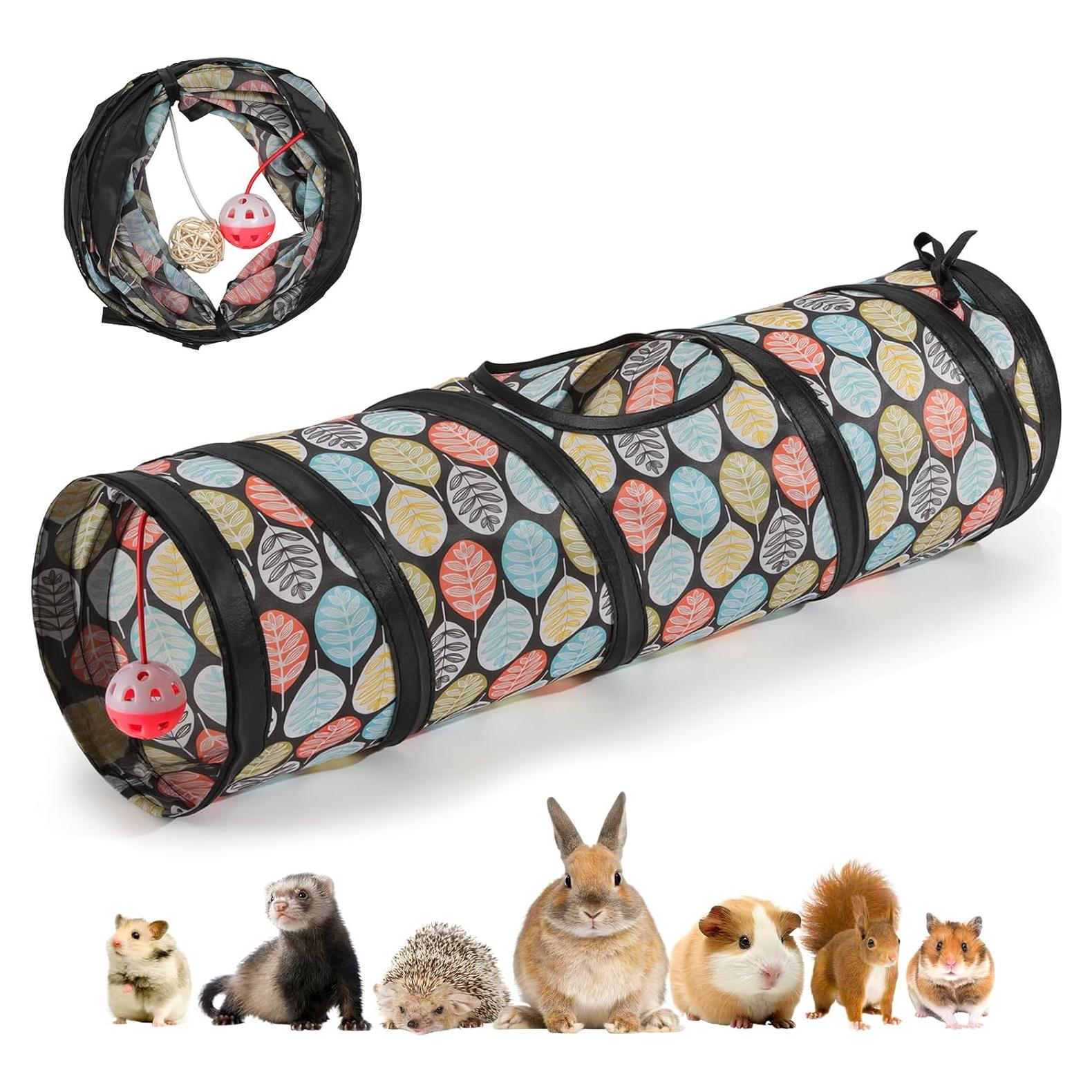 Túnel para Mascotas Pequeñas Pawaboo 60cm con Campana y Bolas