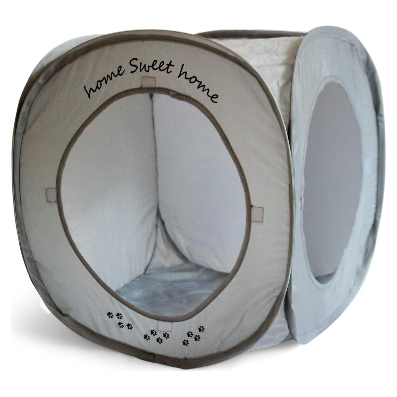 Casa para Gatos Plegable Feline Ruff Cubo Pop Up Gris 43cm