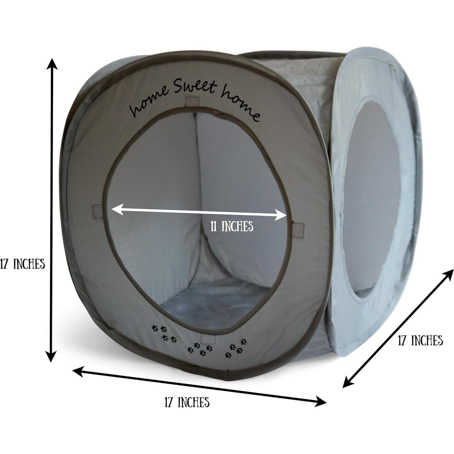 Casa para Gatos Plegable Feline Ruff Cubo Pop Up Gris 43cm