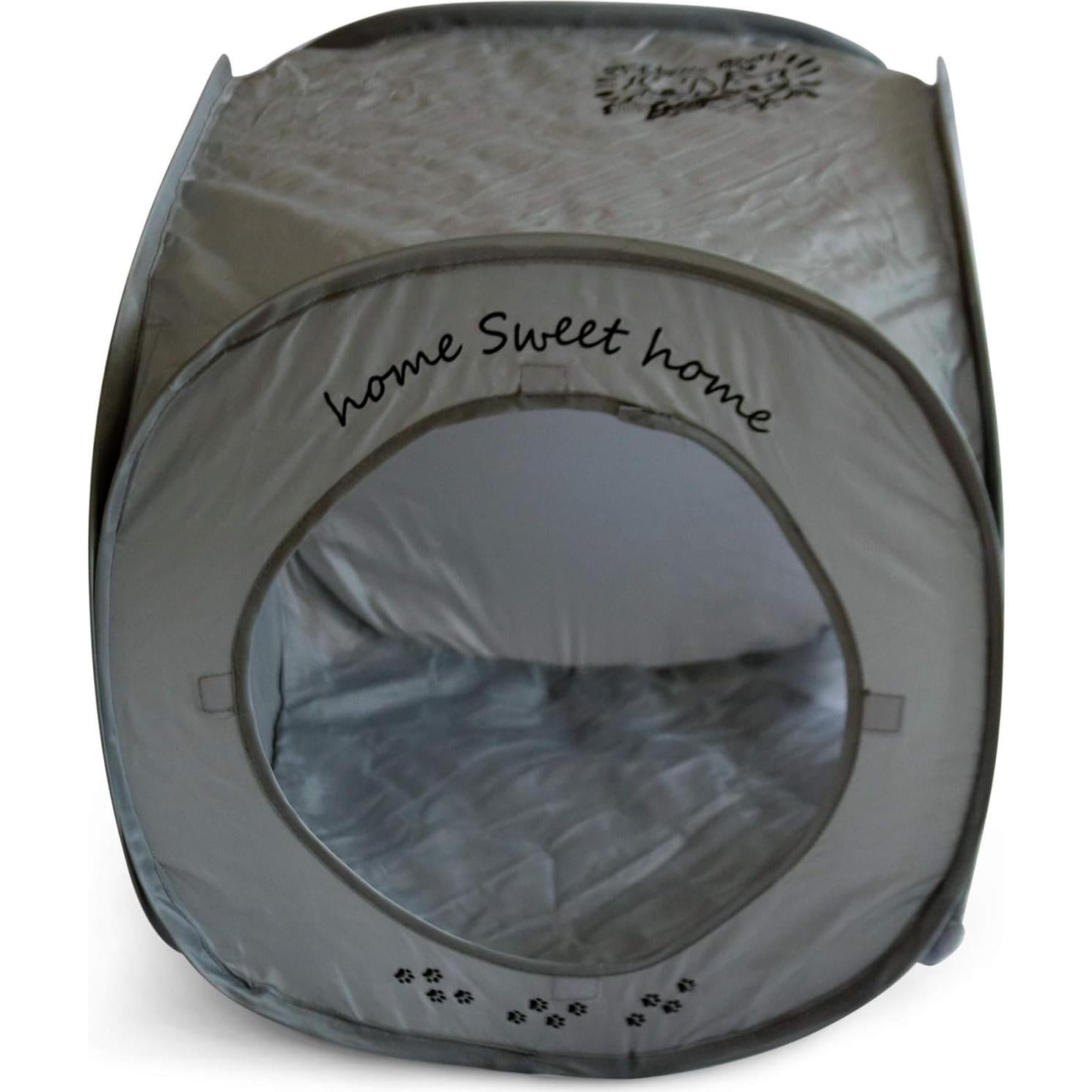 Casa para Gatos Plegable Feline Ruff Cubo Pop Up Gris 43cm