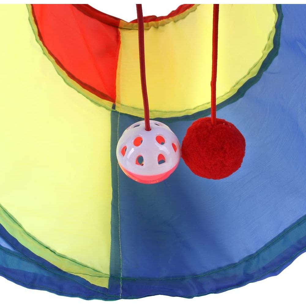 Túnel para Gatos y Conejos 2 Vías 50cm 3M Arcoíris Interactivo