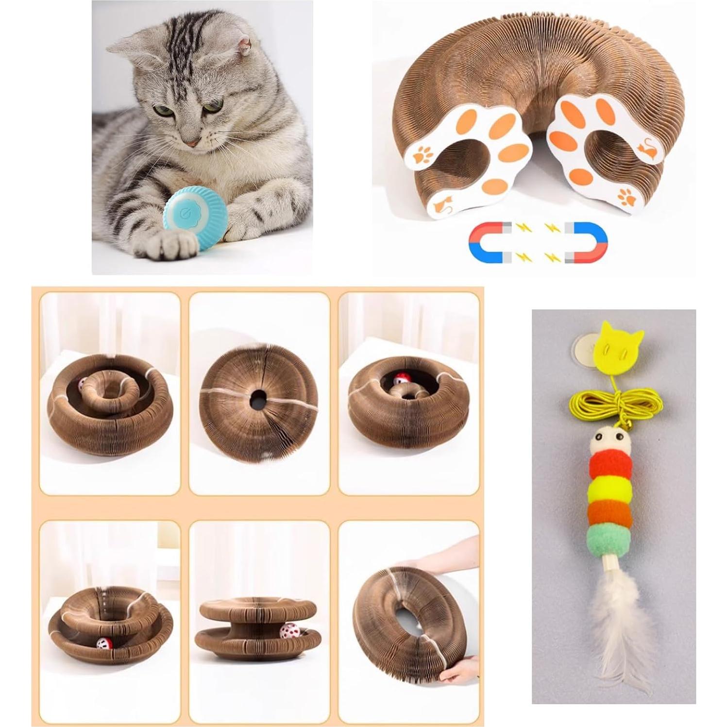 Juguete Interactivo para Gatos Kitty Curls - Tablero Rascador Acordeón