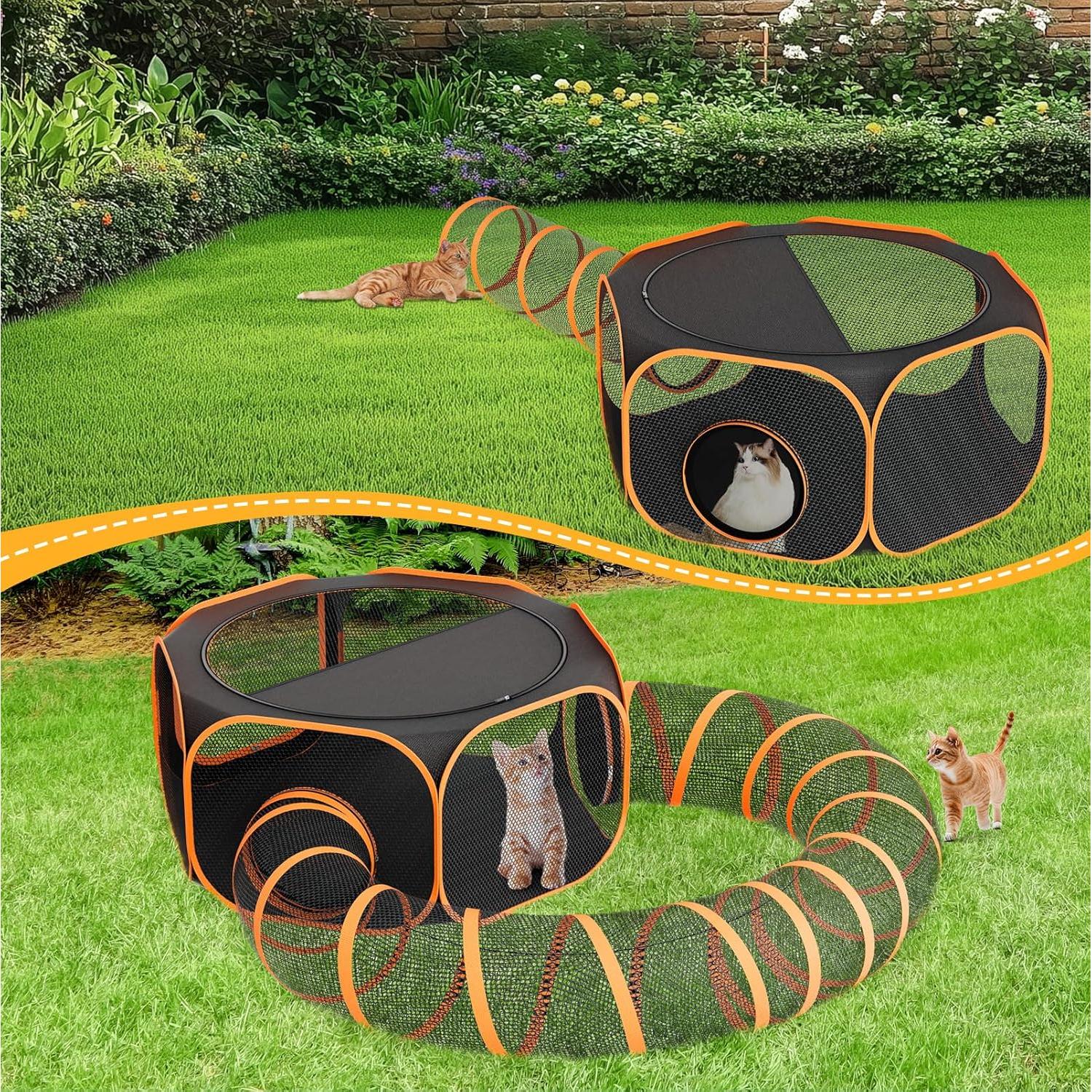 Parque Infantil para Gatos al Aire Libre con Túnel - iPetStation