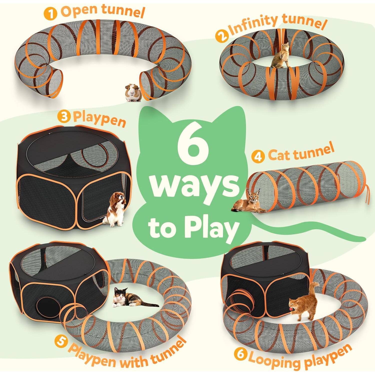 Parque Infantil para Gatos al Aire Libre con Túnel - iPetStation