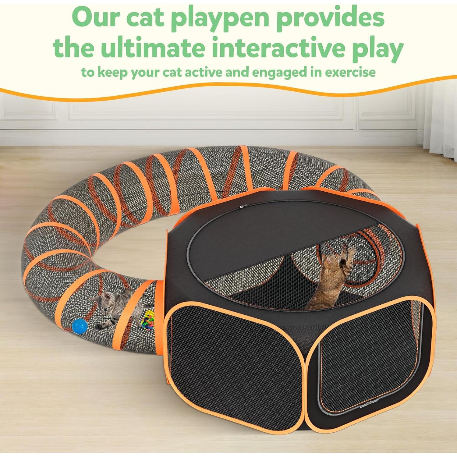 Parque Infantil para Gatos al Aire Libre con Túnel - iPetStation