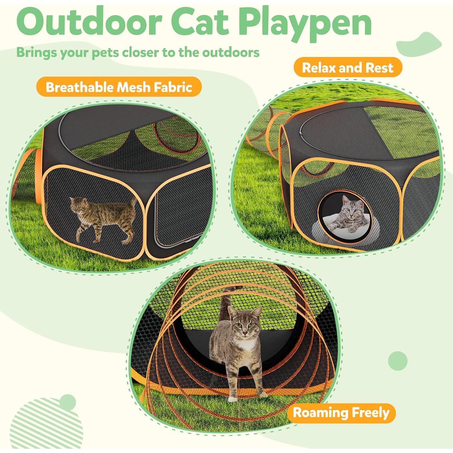 Parque Infantil para Gatos al Aire Libre con Túnel - iPetStation