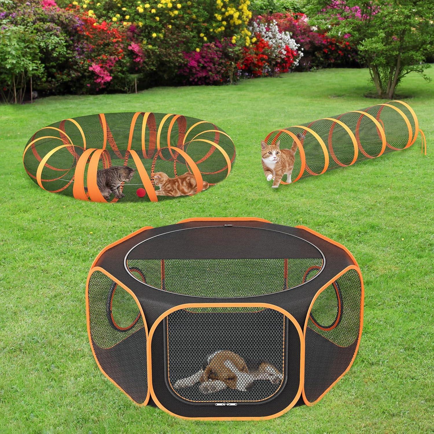 Parque Infantil para Gatos al Aire Libre con Túnel - iPetStation